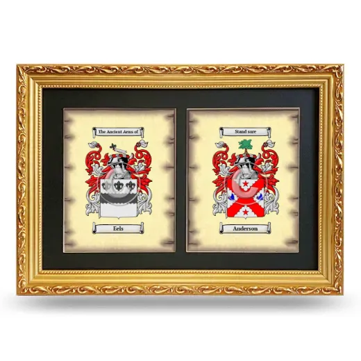 Double Coat of Arms Framed - Gold