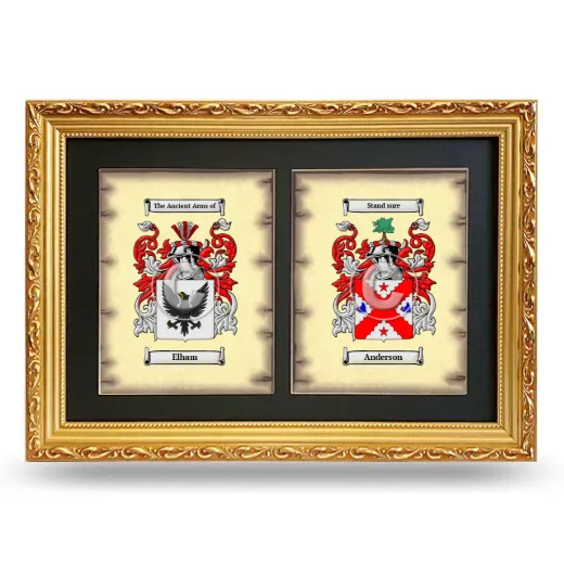 Double Coat of Arms Framed - Gold