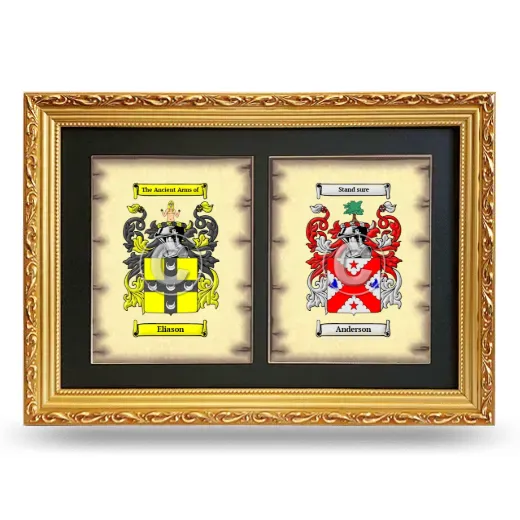 Double Coat of Arms Framed - Gold