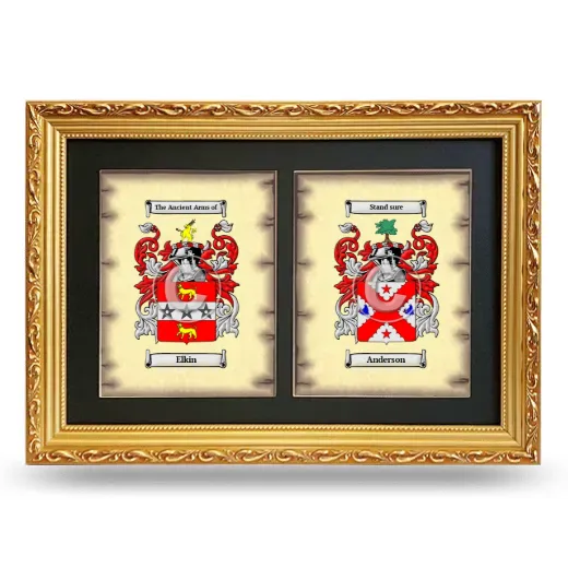 Double Coat of Arms Framed - Gold