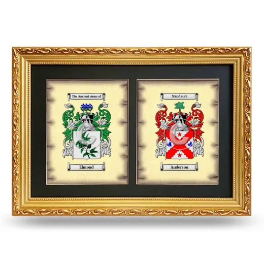 Double Coat of Arms Framed - Gold