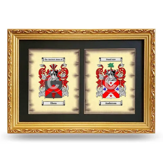 Double Coat of Arms Framed - Gold