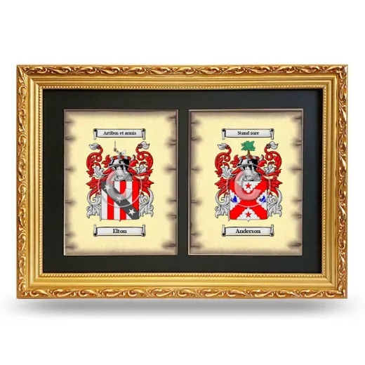 Double Coat of Arms Framed - Gold