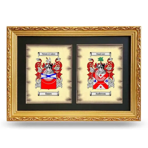 Double Coat of Arms Framed - Gold