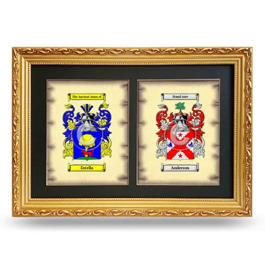 Double Coat of Arms Framed - Gold