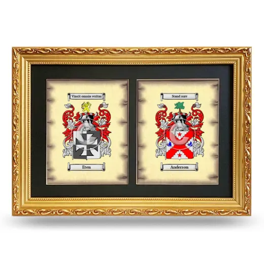 Double Coat of Arms Framed - Gold