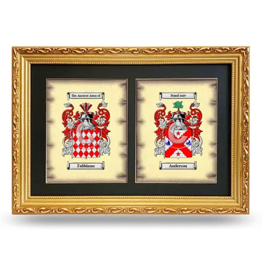 Double Coat of Arms Framed - Gold