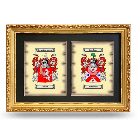 Double Coat of Arms Framed - Gold