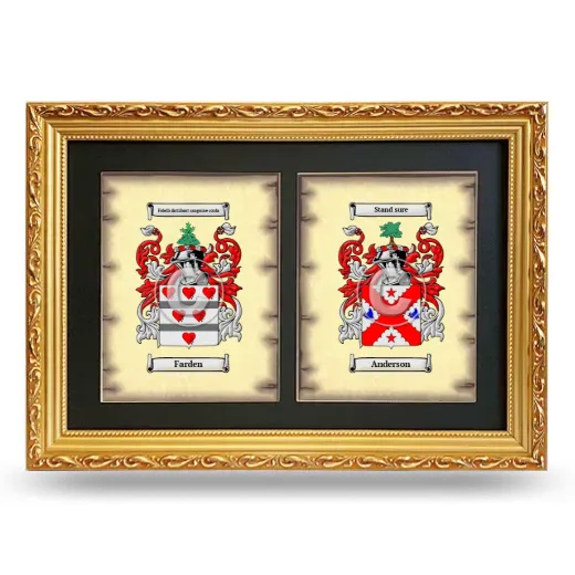 Double Coat of Arms Framed - Gold