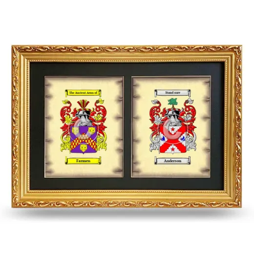 Double Coat of Arms Framed - Gold