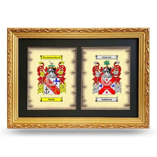 Double Coat of Arms Framed - Gold