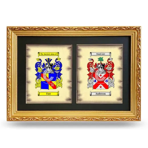 Double Coat of Arms Framed - Gold