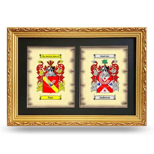 Double Coat of Arms Framed - Gold