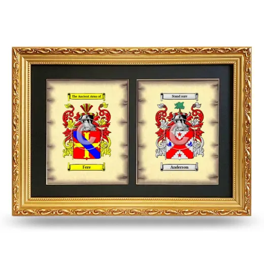 Double Coat of Arms Framed - Gold