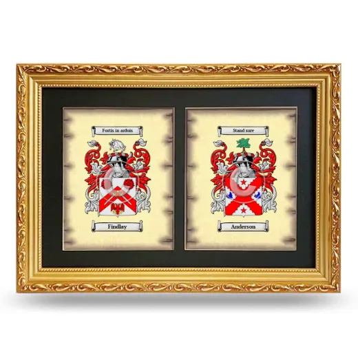 Double Coat of Arms Framed - Gold