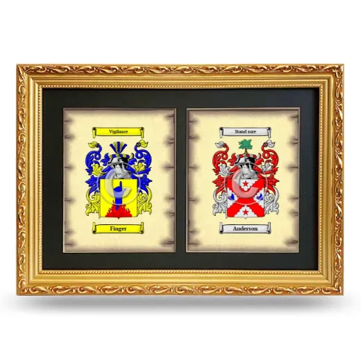 Double Coat of Arms Framed - Gold