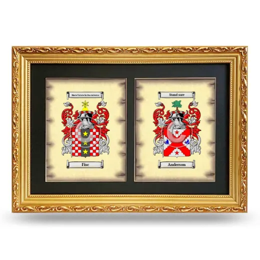 Double Coat of Arms Framed - Gold