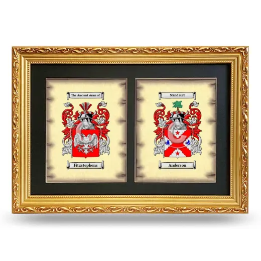 Double Coat of Arms Framed - Gold