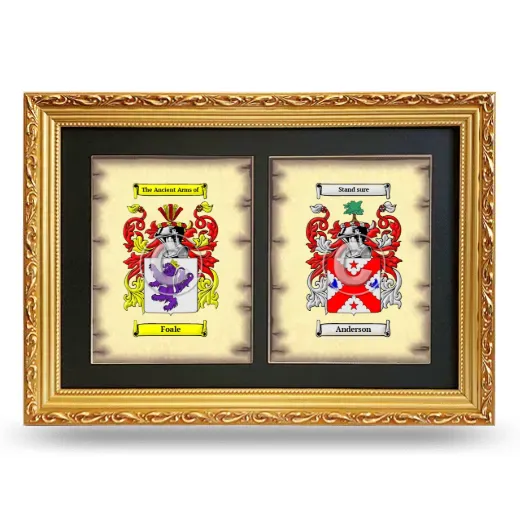 Double Coat of Arms Framed - Gold
