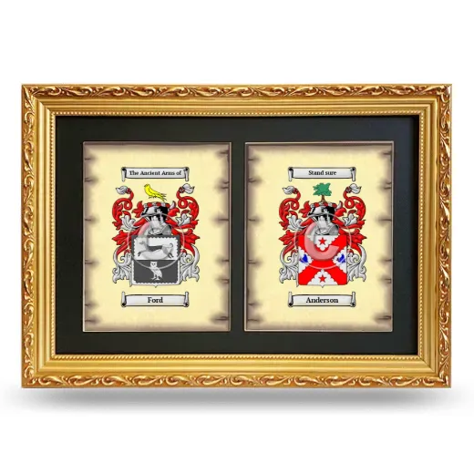 Double Coat of Arms Framed - Gold