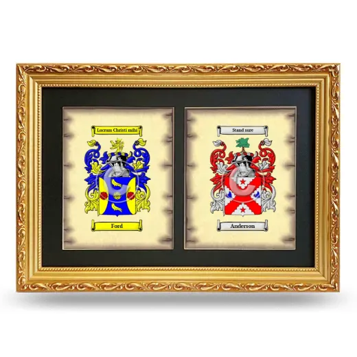 Double Coat of Arms Framed - Gold