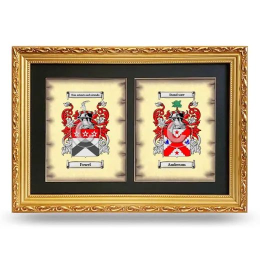 Double Coat of Arms Framed - Gold