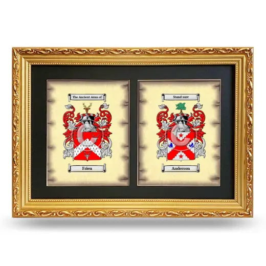 Double Coat of Arms Framed - Gold