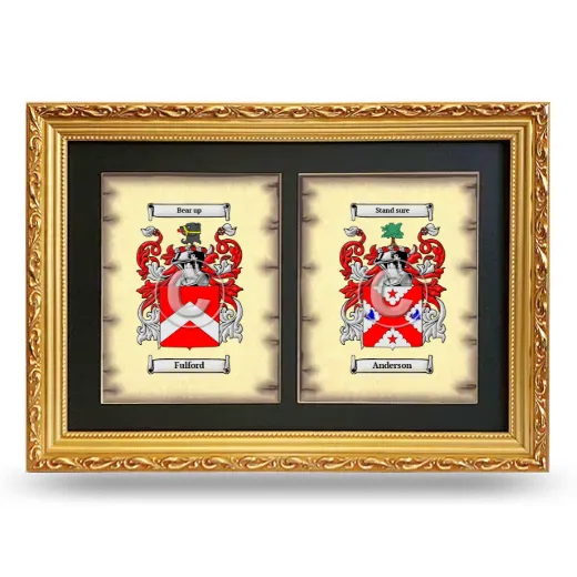 Double Coat of Arms Framed - Gold