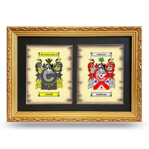 Double Coat of Arms Framed - Gold