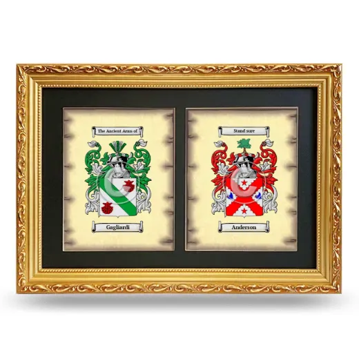 Double Coat of Arms Framed - Gold