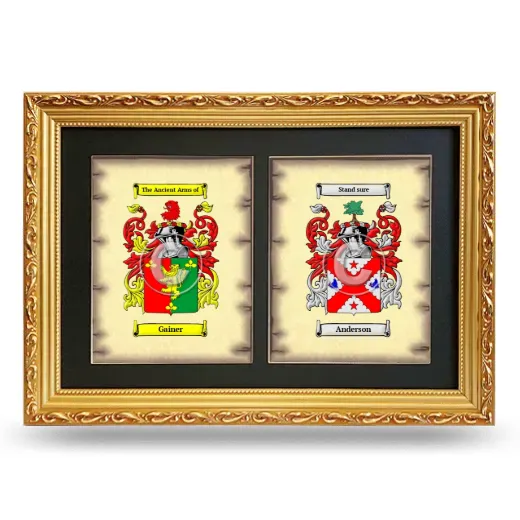 Double Coat of Arms Framed - Gold