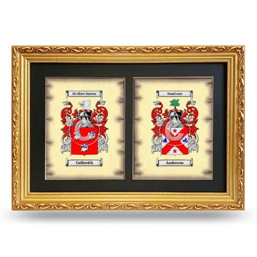 Double Coat of Arms Framed - Gold