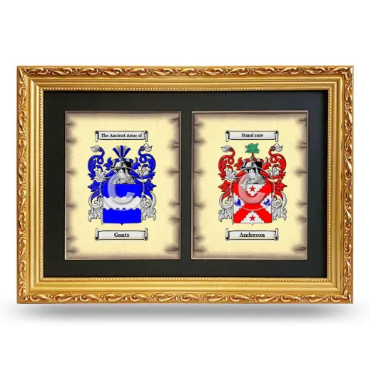 Double Coat of Arms Framed - Gold