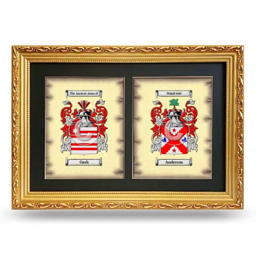Double Coat of Arms Framed - Gold