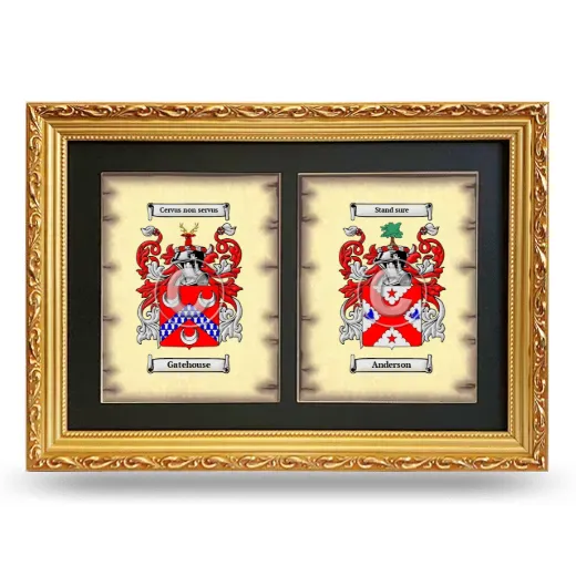 Double Coat of Arms Framed - Gold