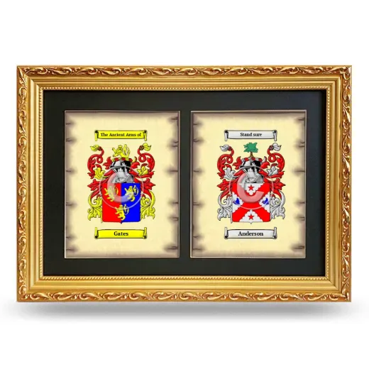 Double Coat of Arms Framed - Gold