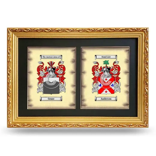 Double Coat of Arms Framed - Gold