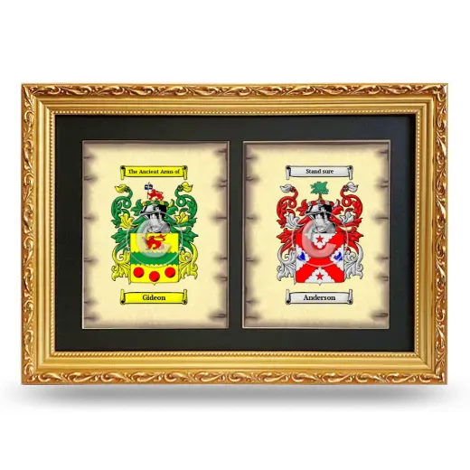 Double Coat of Arms Framed - Gold