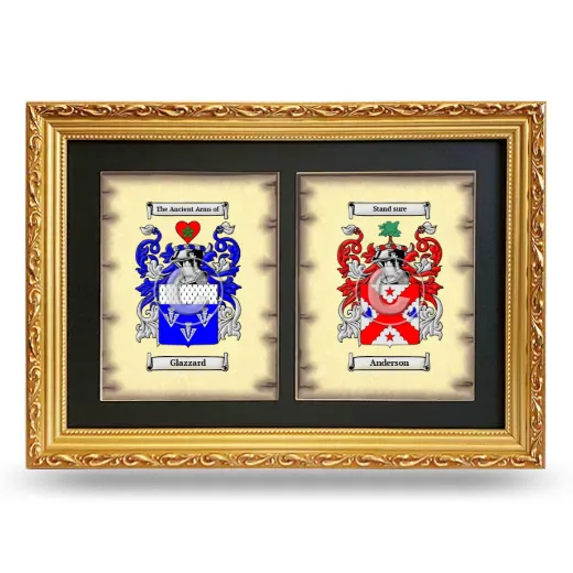 Double Coat of Arms Framed - Gold