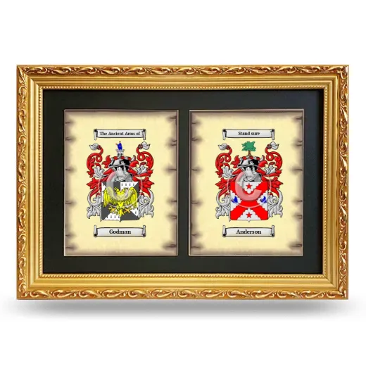 Double Coat of Arms Framed - Gold