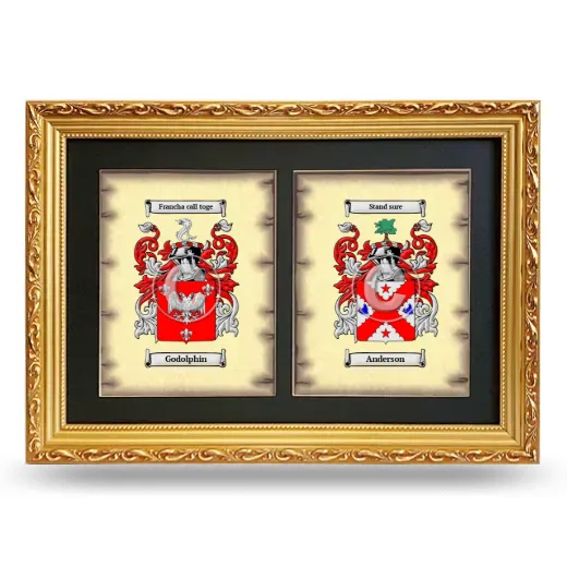Double Coat of Arms Framed - Gold