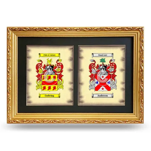 Double Coat of Arms Framed - Gold
