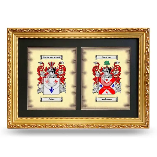 Double Coat of Arms Framed - Gold