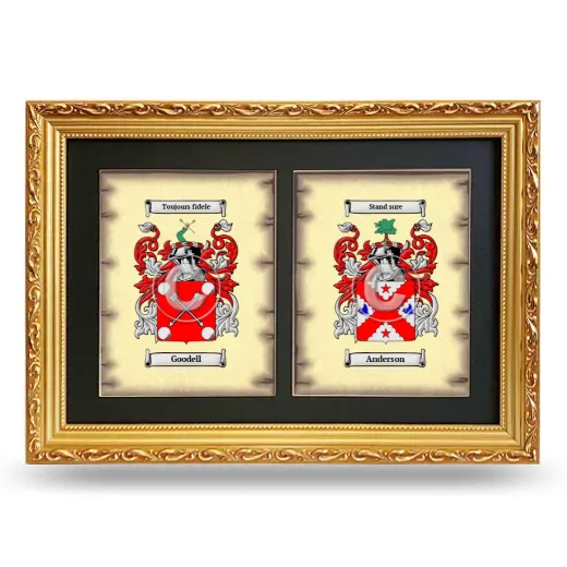 Double Coat of Arms Framed - Gold