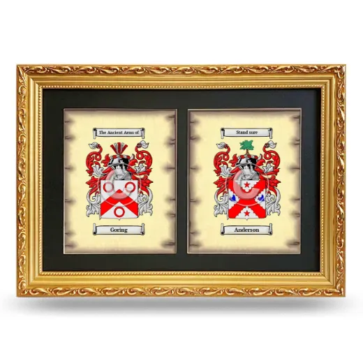 Double Coat of Arms Framed - Gold