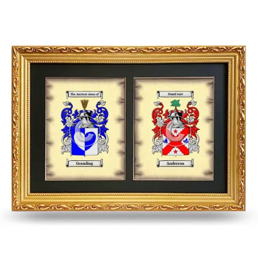 Double Coat of Arms Framed - Gold
