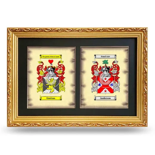 Double Coat of Arms Framed - Gold