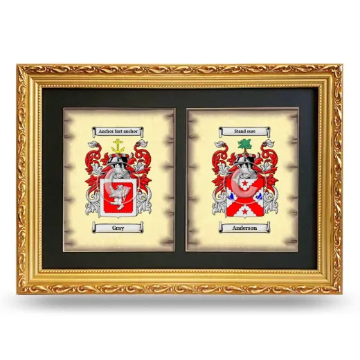 Double Coat of Arms Framed - Gold
