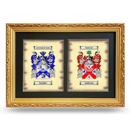 Double Coat of Arms Framed - Gold