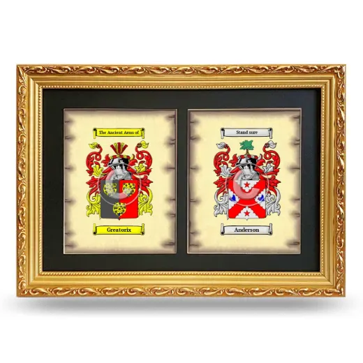 Double Coat of Arms Framed - Gold